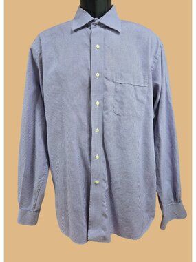 Tommy Bahama Mens Purple Houndstooth Shirt 16.5-36/37